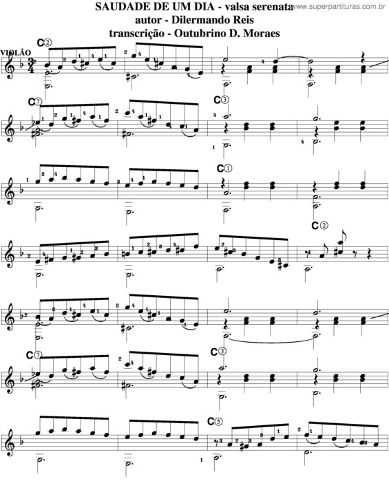 Partitura da música Saudade De Um Dia