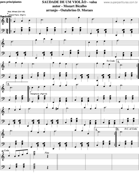 Partitura da música Saudade De Um Violão v.2