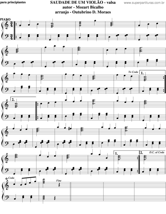 Partitura da música Saudade De Um Violão v.3