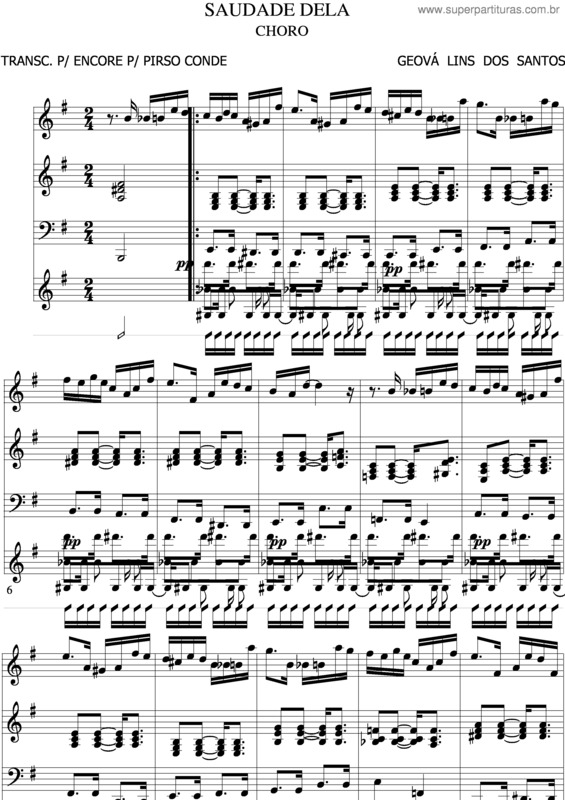 Partitura da música Saudade Dela v.5