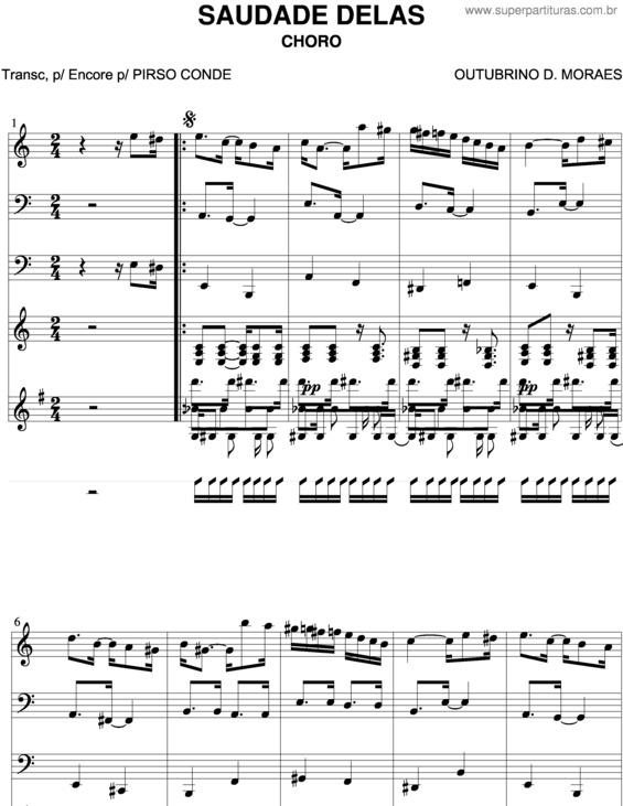 Partitura da música Saudade Dela v.7