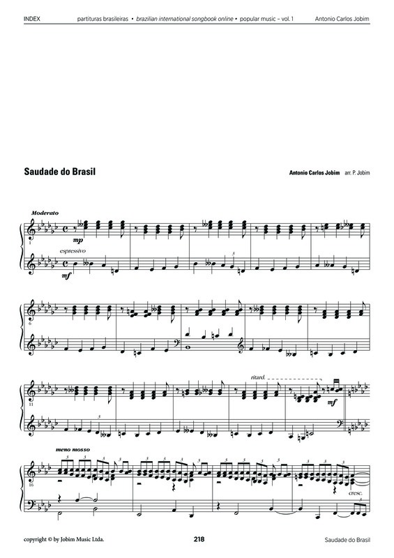 Partitura da música Saudade do Brasil v.2