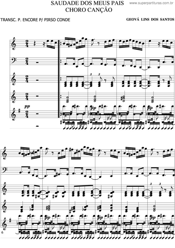 Partitura da música Saudade Dos Meus Pais v.3