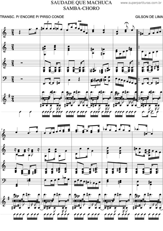 Partitura da música Saudade Que Machuca v.2