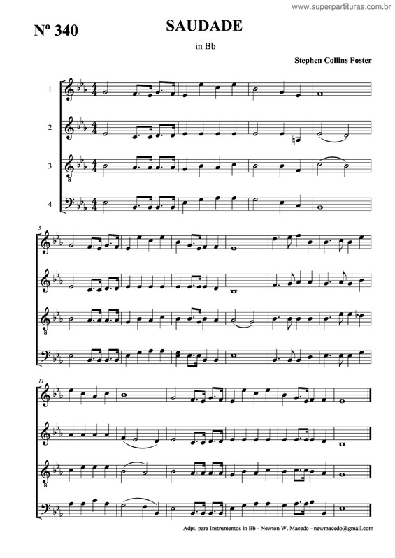 Partitura da música Saudade v.11