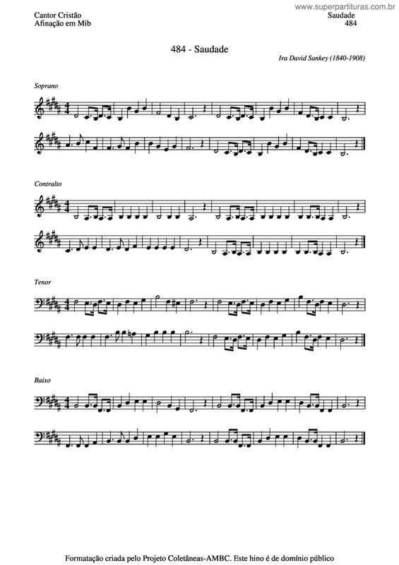 Partitura da música Saudade v.12