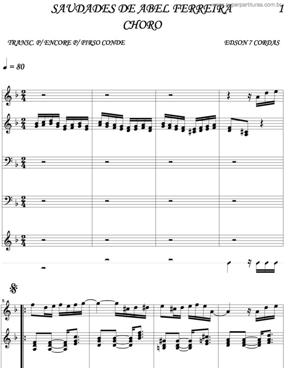 Partitura da música Saudades De Abel Ferreira v.3