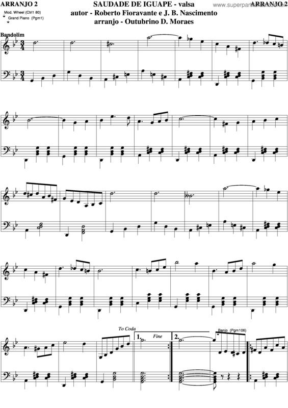 Partitura da música Saudades De Iguape v.6