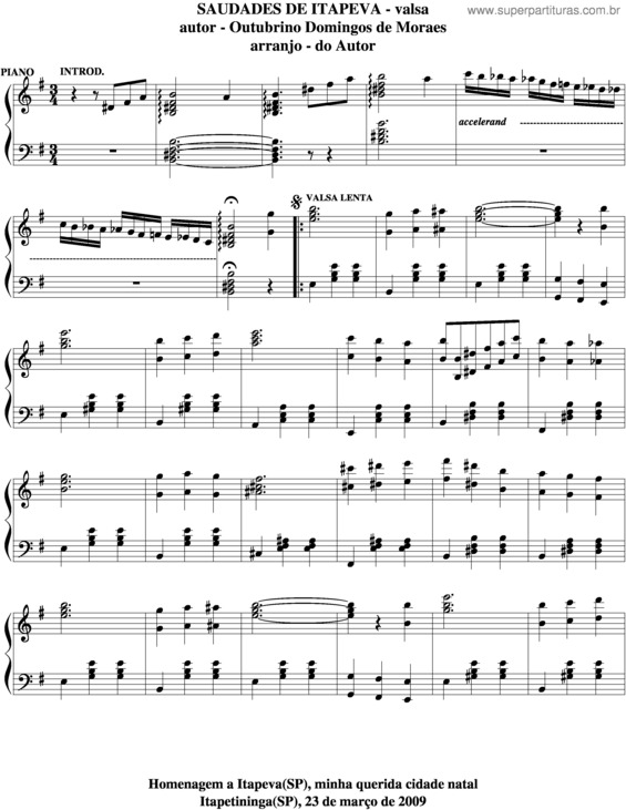 Partitura da música Saudades De Itapeva v.5