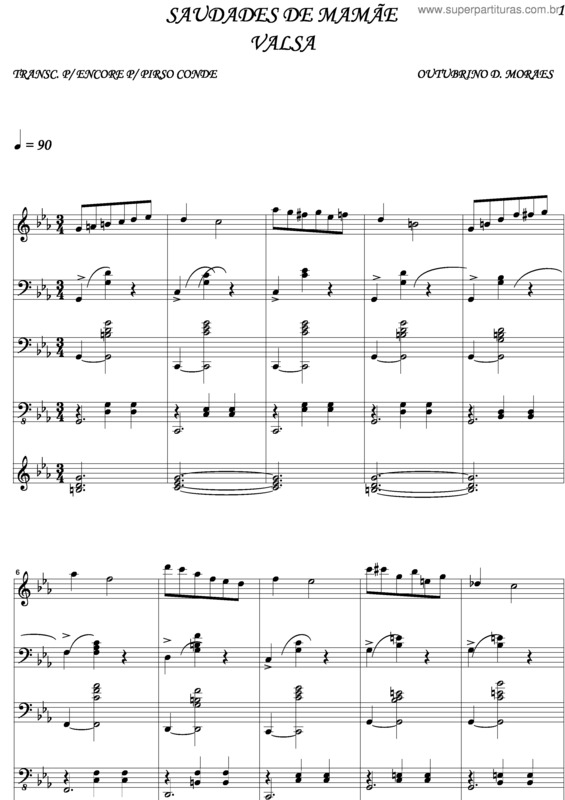 Partitura da música Saudades De Mamãe