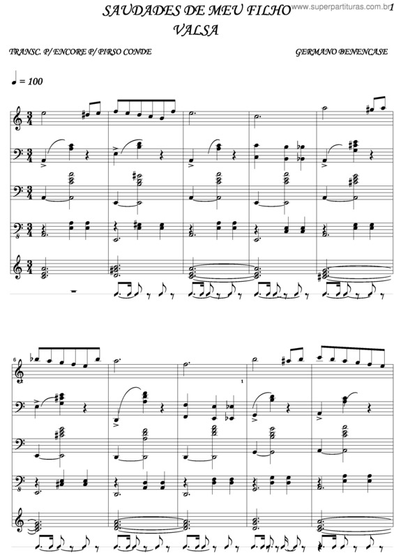 Partitura da música Saudades De Meu Filho v.2