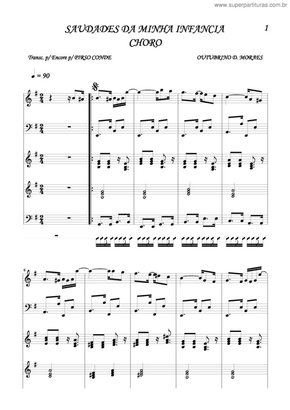 Partitura da música Saudades De Minha Infancia