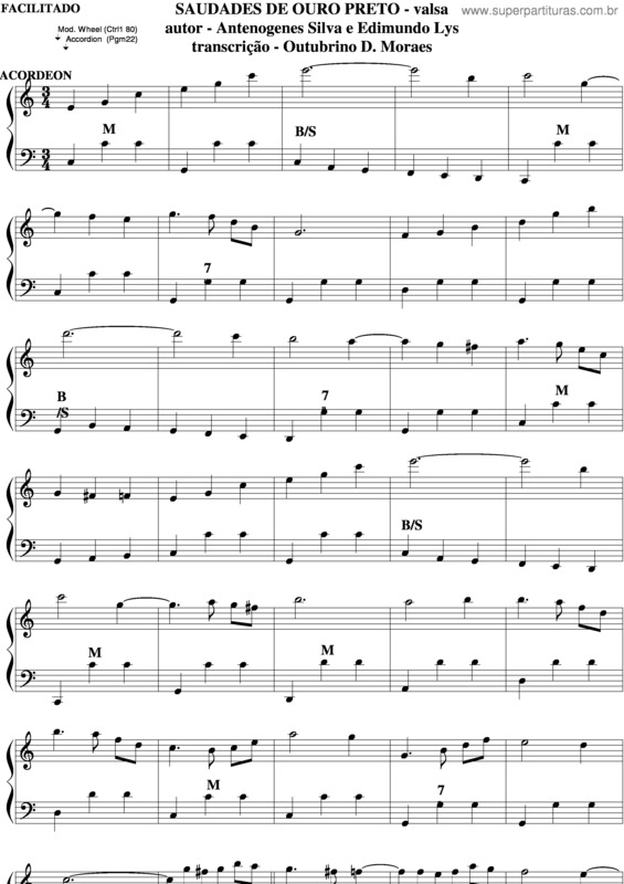 Partitura da música Saudades De Ouro Preto v.9