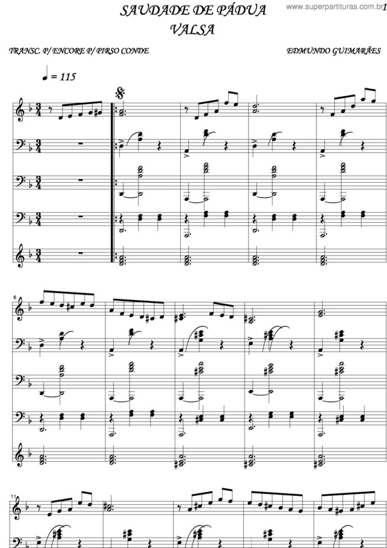 Partitura da música Saudades De Padua v.2
