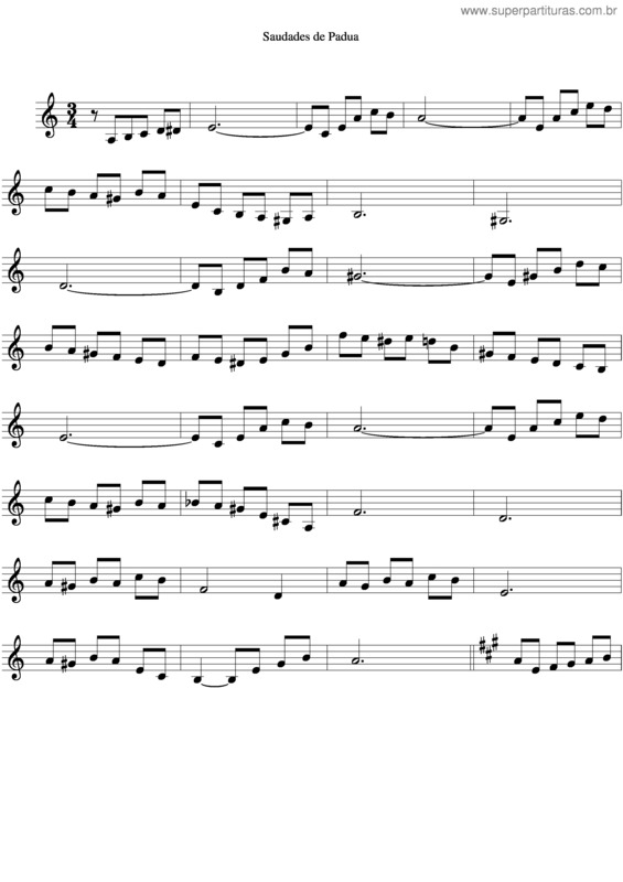 Partitura da música Saudades De Padua