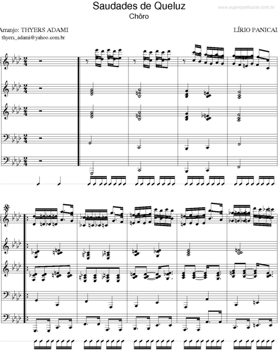 Partitura da música Saudades de Queluz