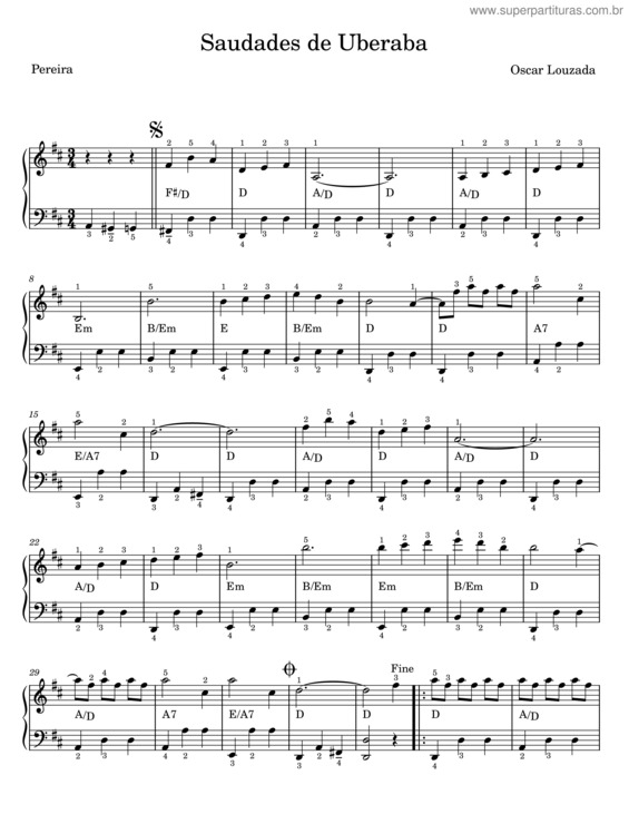 Partitura da música Saudades De Uberaba v.4