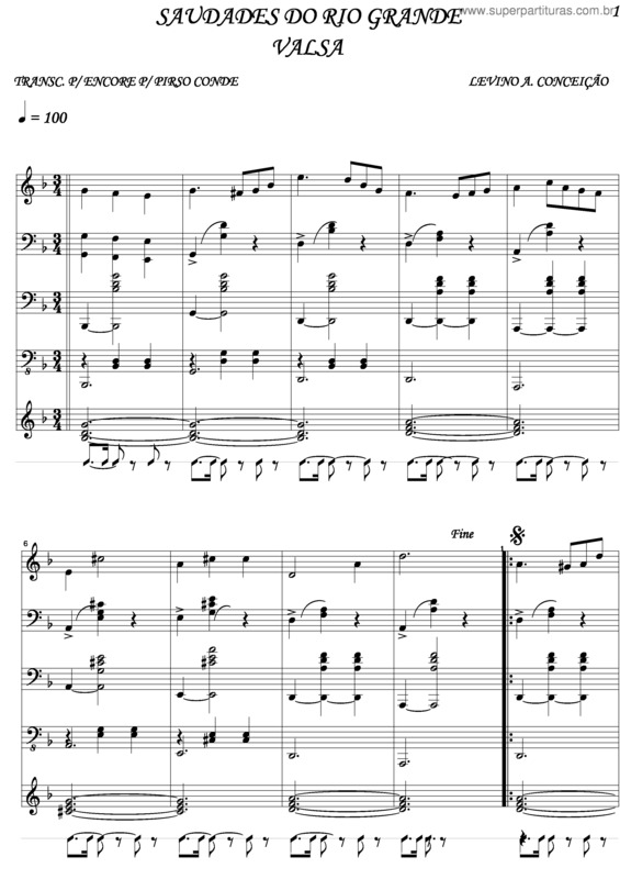 Partitura da música Saudades Do Rio Grande v.2