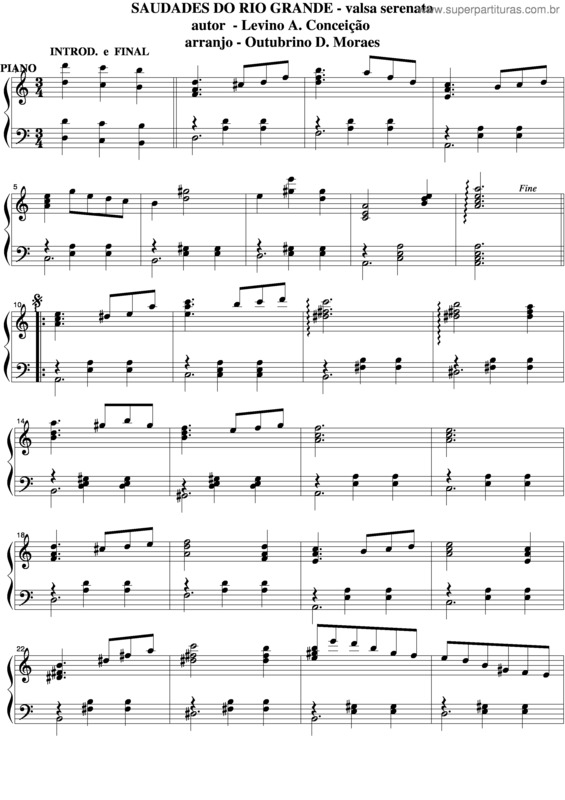 Partitura da música Saudades Do Rio Grande v.6