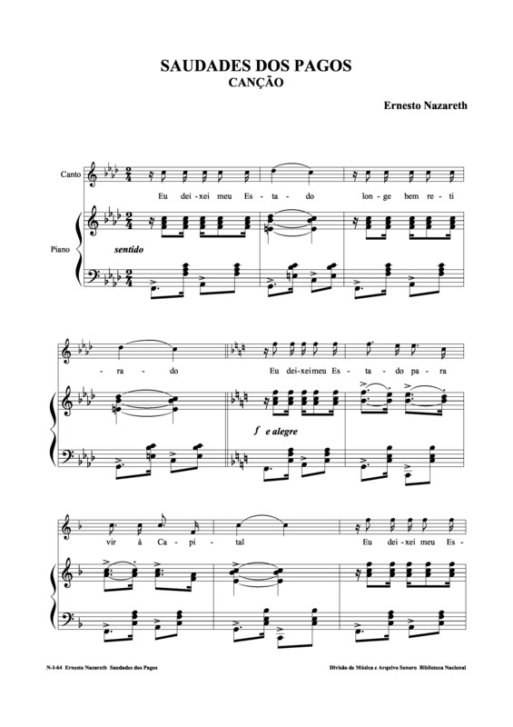 Partitura da música Saudades Dos Pagos