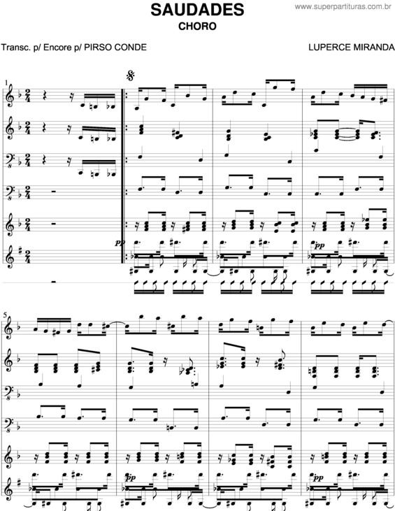 Partitura da música Saudades v.3