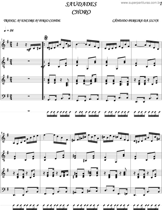 Partitura da música Saudades v.6