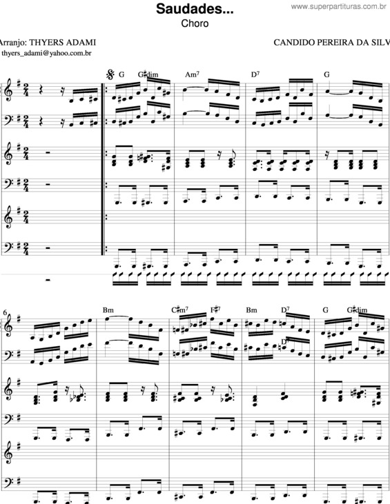 Partitura da música Saudades v.7