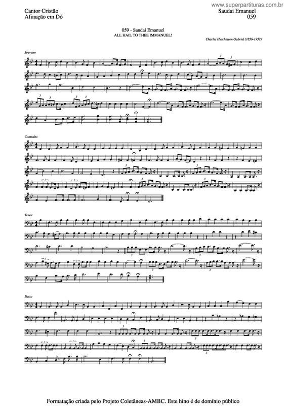 Partitura da música Saudai Emanuel v.2
