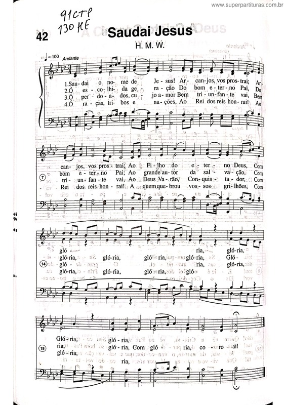Partitura da música Saudai Jesus v.2