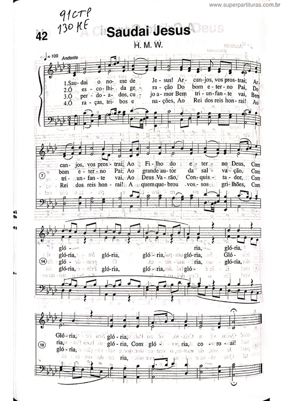 Partitura da música Saudai Jesus v.2