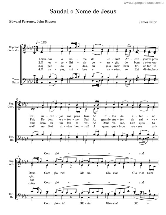 Partitura da música Saudai O Nome De Jesus – James Ellor