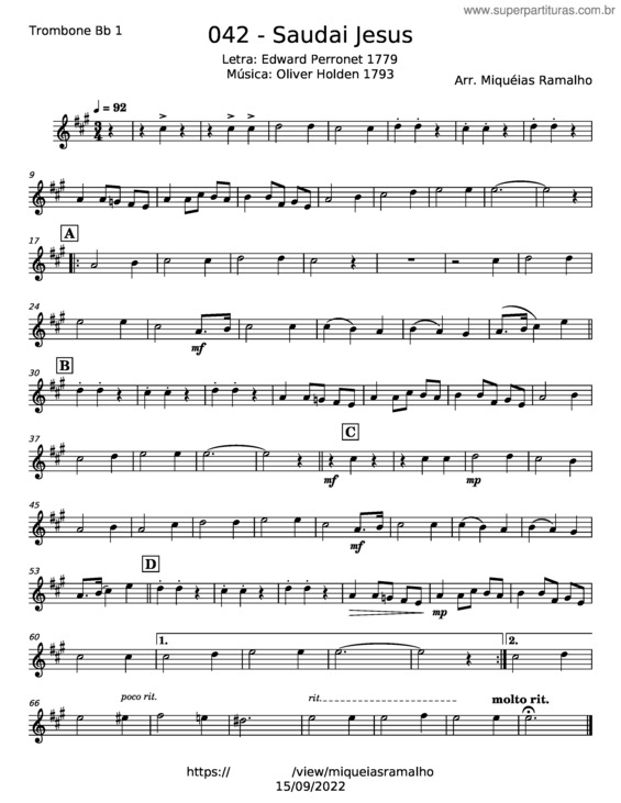Partitura da música Saudai O Nome De Jesus – Oliver Holden v.4