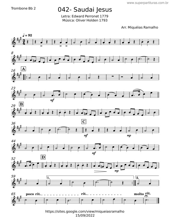 Partitura da música Saudai O Nome De Jesus – Oliver Holden v.5