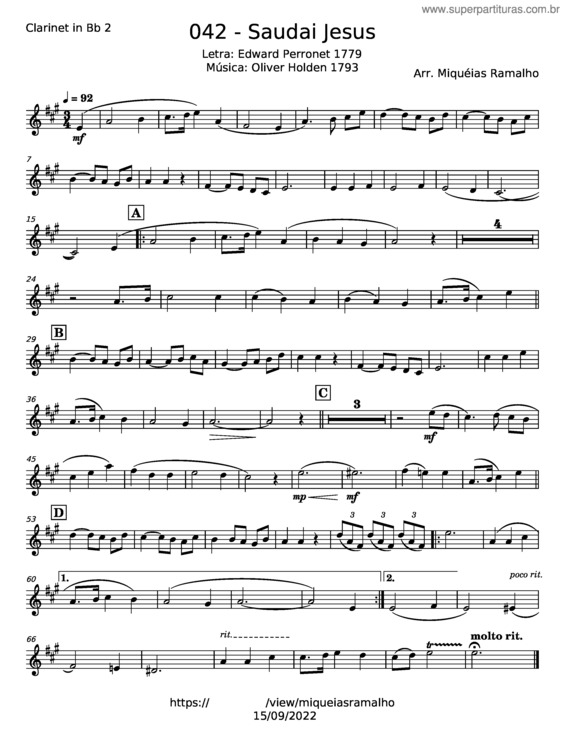 Partitura da música Saudai O Nome De Jesus – Oliver Holden v.6