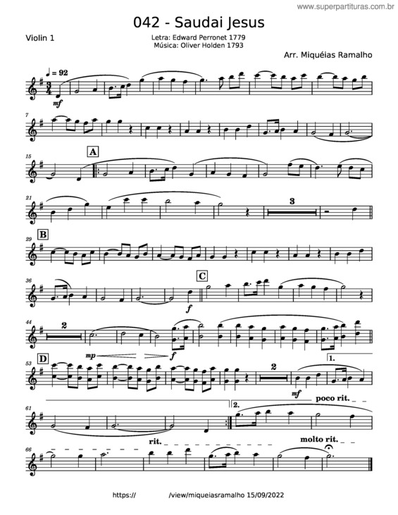 Partitura da música Saudai O Nome De Jesus – Oliver Holden v.8