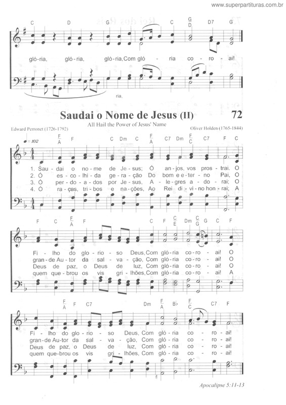 Partitura da música Saudai O Nome De Jesus (Ii)