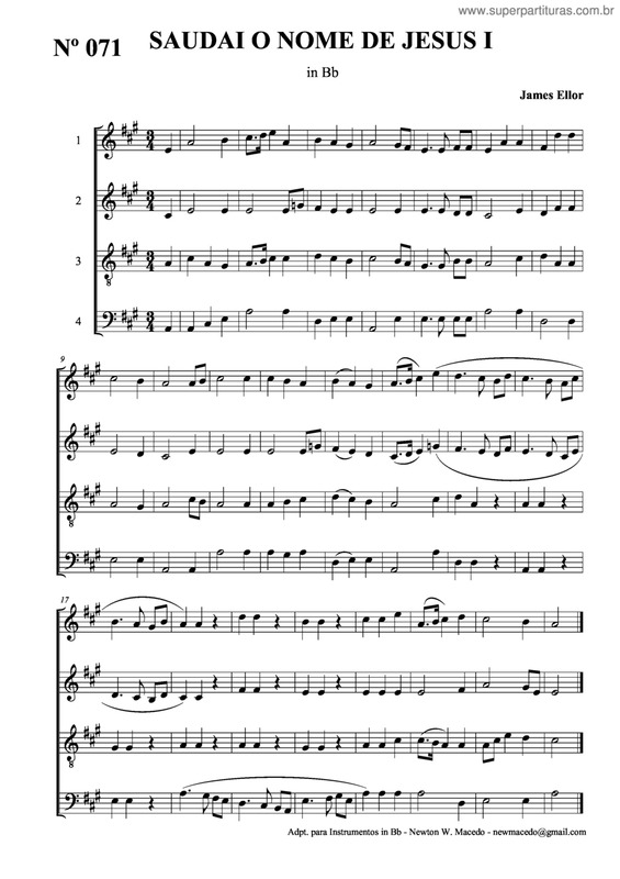 Partitura da música Saudai O Nome De Jesus I