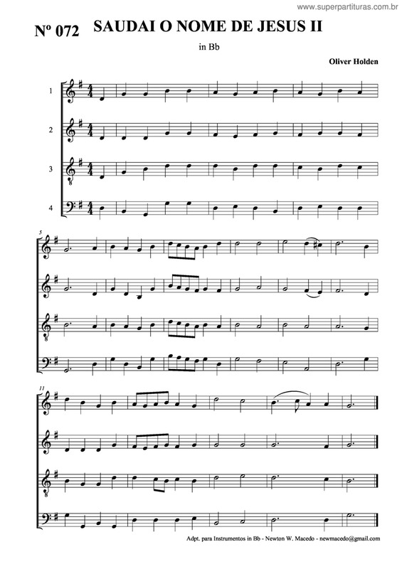 Partitura da música Saudai O Nome De Jesus Ii