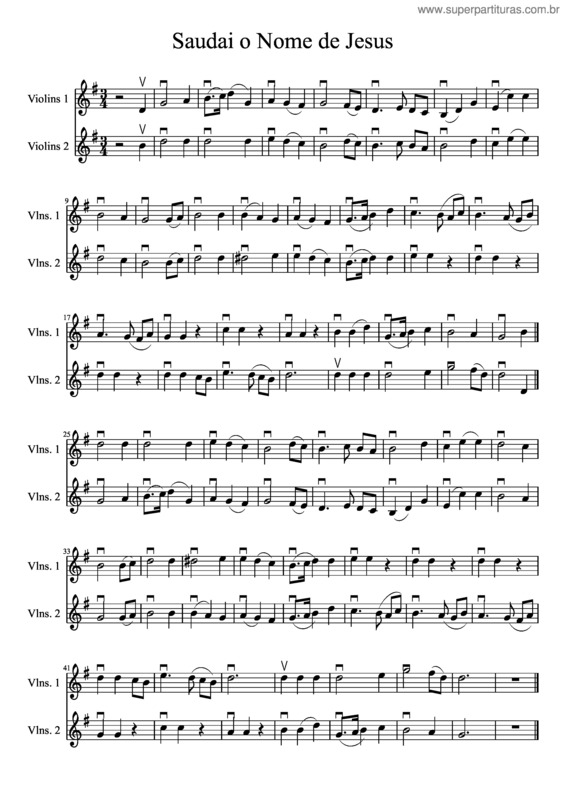 Partitura da música Saudai O Nome De Jesus v.2