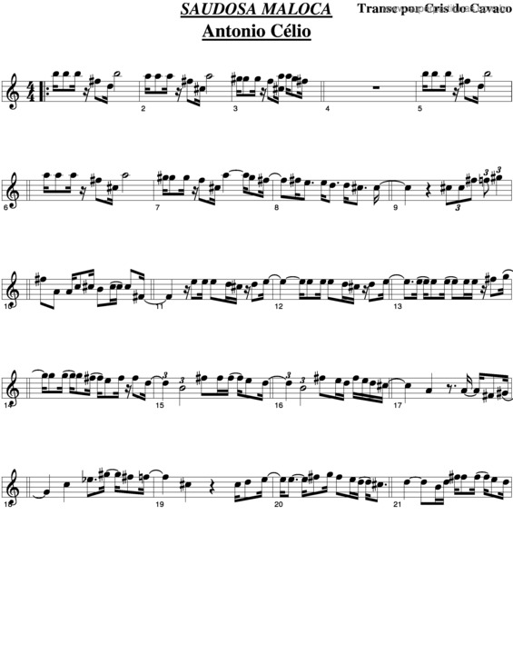 Partitura da música Saudosa Maloca v.2