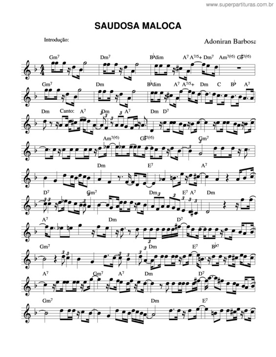 Partitura da música Saudosa Maloca v.3