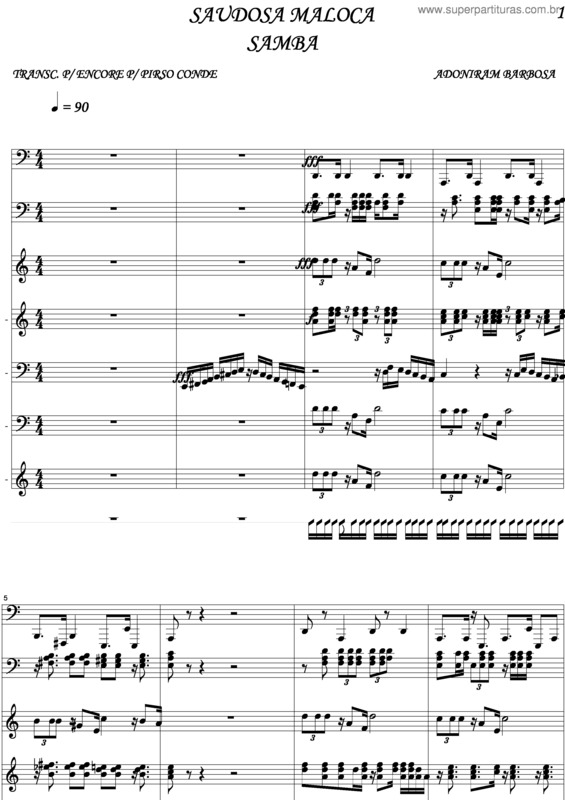 Partitura da música Saudosa Maloca v.4