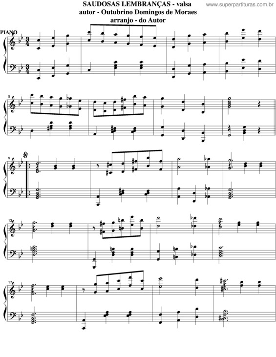 Partitura da música Saudosas Lembranças v.5