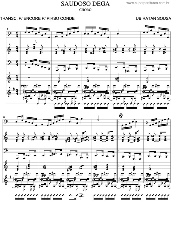 Partitura da música Saudoso Dega v.2