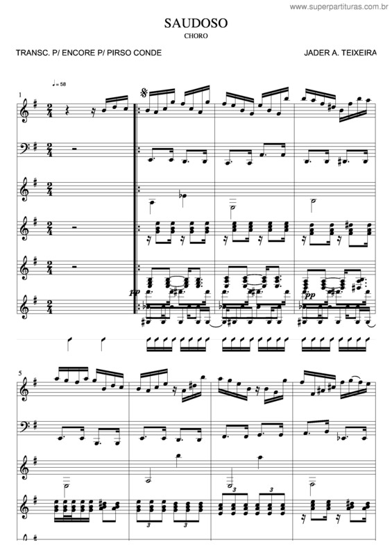 Partitura da música Saudoso v.3