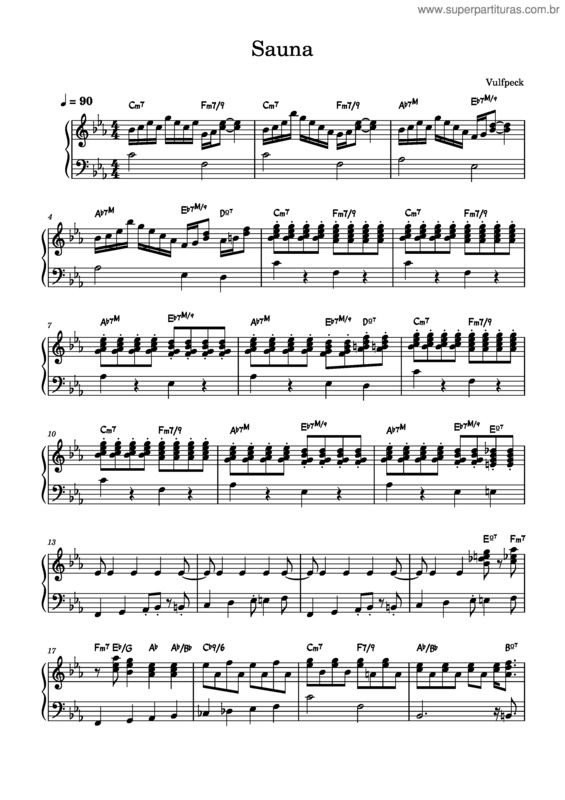 Partitura da música Sauna – Vulfpeck Sauna