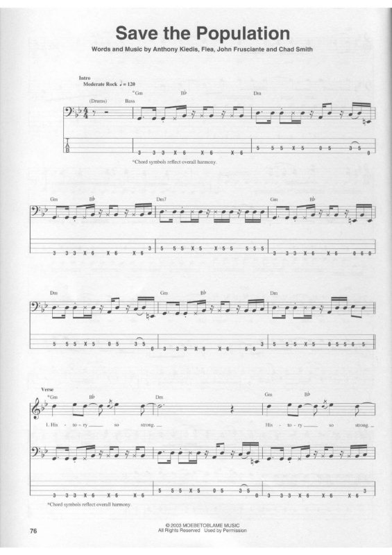 Partitura da música Save the Population