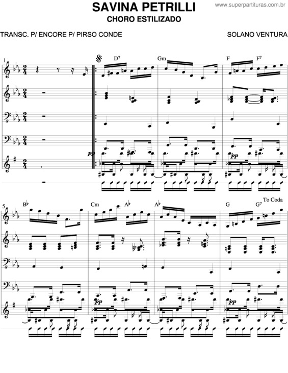 Partitura da música Savina Petriili