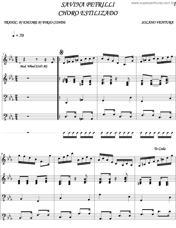 Partitura da música Savina Petrilli v.2