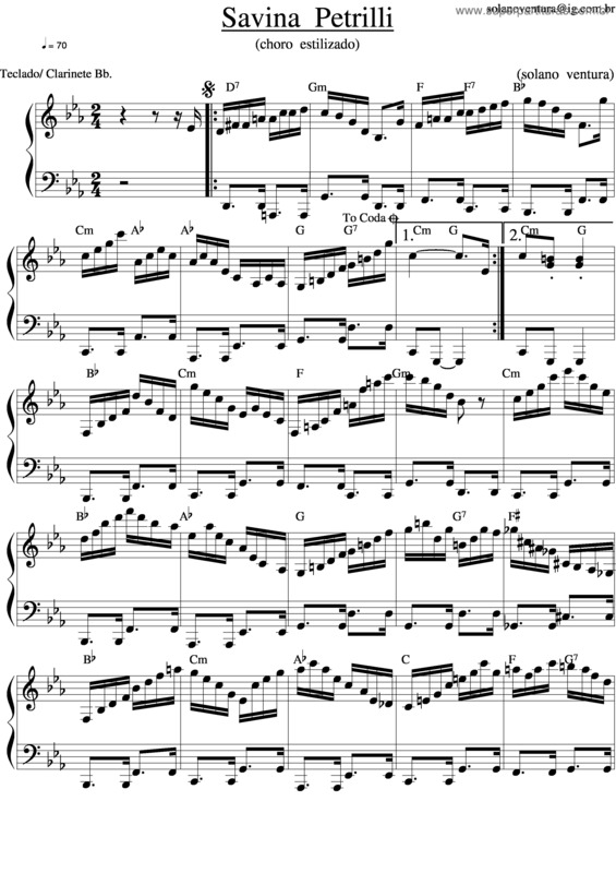 Partitura da música Savina Petrilli